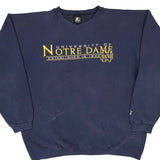 University Of Notre Dame Starter College Sweatshirt - XL Navy Cotton