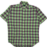 Blake Ralph Lauren Checked Short Sleeve Shirt - Medium Green Cotton
