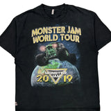 World Tour 2019 Monster Jam Graphic T-Shirt - XL Black Cotton
