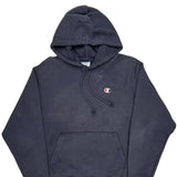 Reverse Weave Champion Hoodie - Large Navy Cotton Blend