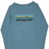 Responsibili-Tee Patagonia Graphic Long Sleeve T-Shirt - XS Blue Cotton Blend