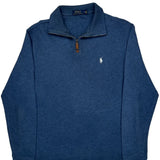 Polo By Ralph Lauren 1/4 Zip - Medium Blue Cotton