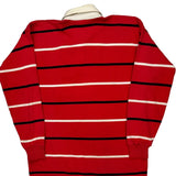 Noone Striped Rugby Shirt - Large Red Cotton
