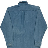 Mickey Mouse Embroidery Disney Cartoon Denim Shirt - Small Blue Cotton