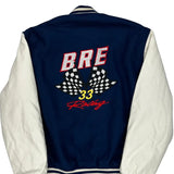 Made In USA Holloway Varsity Jacket - Large Navy Wool Blend