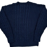 Tommy Hilfiger Cable Knit Sweater - Medium Navy Cotton