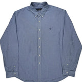 Ralph Lauren Checked Shirt - 2XL Blue Cotton