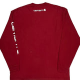 Carhartt Spellout Long Sleeve T-Shirt - XL Red Cotton