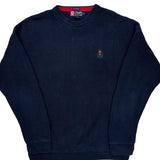Chaps Ralph Lauren Herringbone Sweater - Large Navy Cotton
