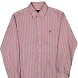 Ralph Lauren Striped Shirt - Large Pink Cotton