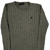 Polo By Ralph Lauren Cable Knit Sweater - Medium Gray Cotton
