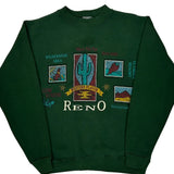 Reno Tultex Graphic Sweatshirt - Small Green Cotton