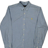 Slim Fit Ralph Lauren Checked Shirt - XL Blue Cotton