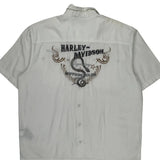 Legendary Motorcycles Harley Davidson Graphic Short Sleeve Shirt - XL White Cotton