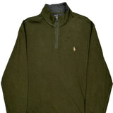 Polo By Ralph Lauren 1/4 Zip - Large Green Cotton