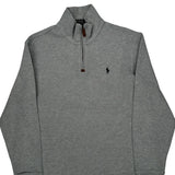 Polo By Ralph Lauren 1/4 Zip - Large Gray Cotton