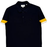 Lacoste Striped Polo Shirt - Medium White Cotton