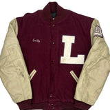 Foxes Neff College Varsity Jacket - Large Beige Leather