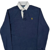 Polo By Ralph Lauren Rugby Shirt - Small Blue Cotton
