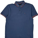 Tommy Hilfiger Polo Shirt - Large Blue Cotton