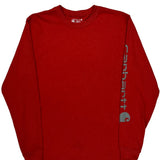 Carhartt Long Sleeve T-Shirt - Small Red Cotton