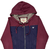 True Religion Hoodie - Medium Burgundy Cotton