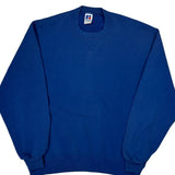 90'S Blank Made In USA Russell Athletic Sweatshirt - Large Blue Cotton