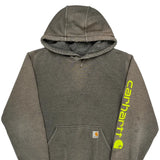 Carhartt Spellout Hoodie - Medium Grey Cotton Blend