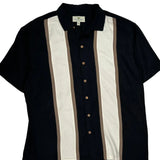 Island Shores Striped Hawaiian Shirt - XL Black Silk