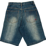 Von Dutch Contrast Stitch Baggy Denim Shorts - 30W 12L Light Wash Denim