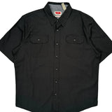 Wrangler Short Sleeve Shirt - Large Black Cotton