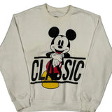 Classic Mickey Mouse Disney Cartoon Sweatshirt - Large White Cotton