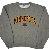 Minnesota Russell Athletic College Sweatshirt - Large Grey Cotton Blend