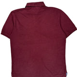 Tommy Hilfiger Polo Shirt - Large Burgundy Cotton