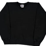 90S Blank Hanes Sweatshirt - Large Black Cotton Blend