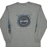 Heartland Harley Davidson Burlington Iowa Harley Davidson Graphic Long Sleeve T-Shirt - XL Gray Cotton