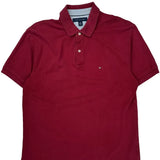 Tommy Hilfiger Polo Shirt - Large Red Cotton