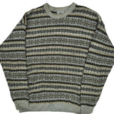 Farah Striped Sweater - XL Gray Acrylic