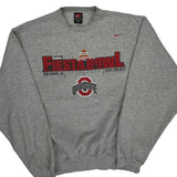 Nike College Sweatshirt - Large Gray Cotton