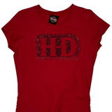 Cycle World Harley Davidson Studded T-Shirt - Large Red Cotton
