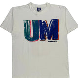Colorful Brush Stroke Um And Bro Text Umbro Graphic T-Shirt - XL White Cotton