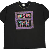 Single Stitch Paint Brush Graphic T-Shirt - 3XL Black Cotton