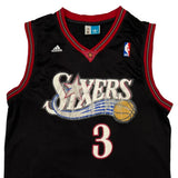 Philadelphia 76ers #3 Allen Iverson Adidas Nba Jersey - XL Black Polyester