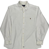 Polo Player Logo Ralph Lauren Shirt - Large White Cotton