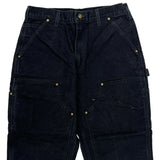 Carhartt Double Knee Carpenter Pants - 36W 27L Black Cotton