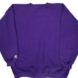 Starter Sweatshirt - Large Purple Cotton