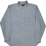 Ralph Lauren Striped Shirt - 2XL Blue Cotton