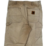 Carhartt Carpenter Trousers - 34W 31L Beige Cotton