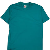 Castle And Knight Drawing Hanes Single Stitch T-Shirt - Large Green Cotton Blend