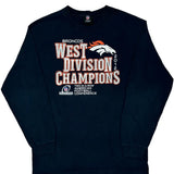 Broncos Nfl Long Sleeve T-Shirt - Large Navy Cotton